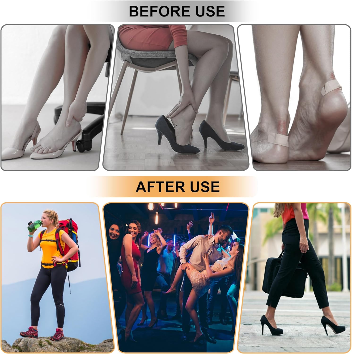 6 Pairs Heel Cushion Pads for Big Shoes Loose Shoes, Heel Protectors for Blisters Friction and Heel Pain, Anti-Slip Heel Grips to Make Shoes Fit Tighter - Image 7