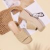 Platform Slip on Espadrille Sandals for Women Wedges Slides Bohemia Sandals Flatform Open Toe Beach Sandals - Image 6