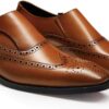 FRASOICUS Men ’s Dress Shoes Genuine Leather Monk Strap Wingtip Formal Shoes Slip-On Loafer - Image 8