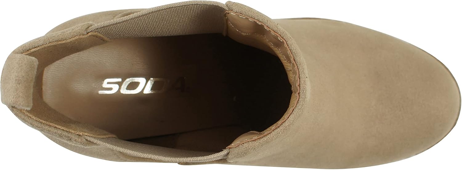 Soda Glove - Ankle Boot w/Lug Sole Elastic Gore and Chunky Heel - Image 6