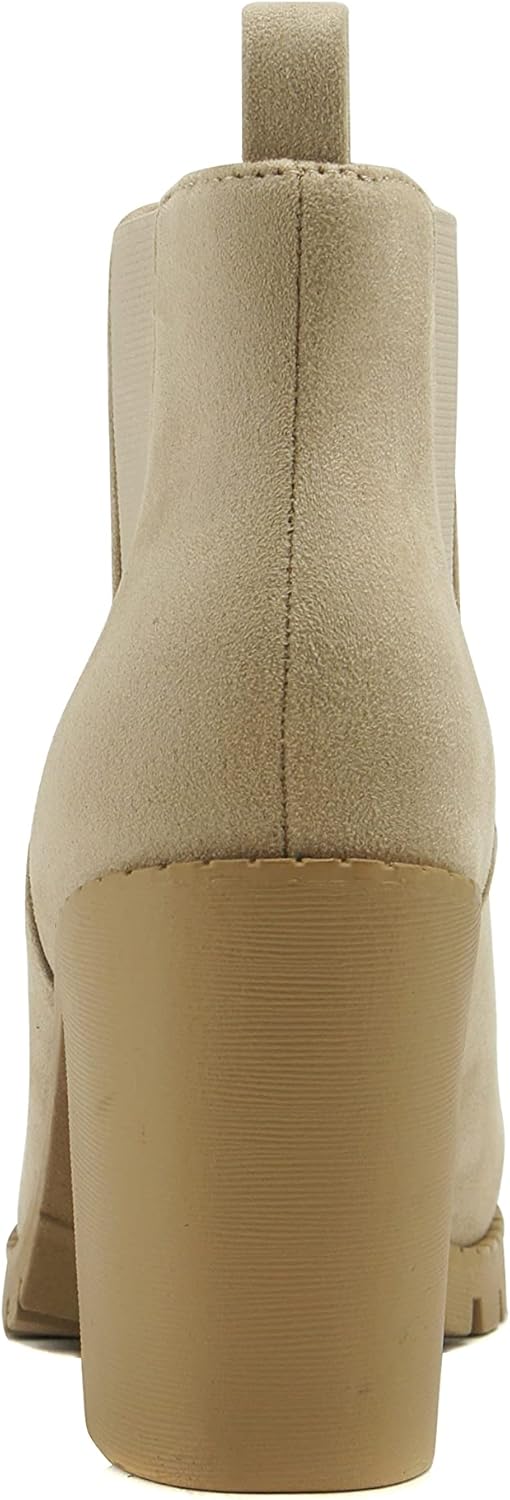 Soda Glove - Ankle Boot w/Lug Sole Elastic Gore and Chunky Heel - Image 3