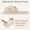 Evshine Fall House Slippers for Women Corduroy Cross Bow Indoor Slippers Open Toe Slip On Bedroom Shoes with Memory Foam - Image 5