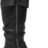DREAM PAIRS Women's Knee High Low Hidden Wedge Boots Suede Faux Fur Lining Side Zipper Knee High Boots - Image 4