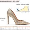Lryweisy Women's High Heels Pumps Rhinestone Heels Closed Toe Heels for Women 4 Inch Stiletto Dress Wedding Party Pumps Shoes - Image 6