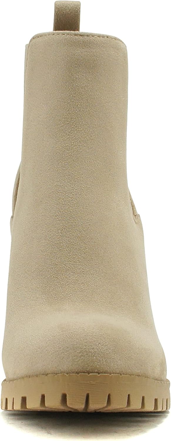 Soda Glove - Ankle Boot w/Lug Sole Elastic Gore and Chunky Heel - Image 4