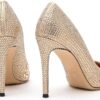 Lryweisy Women's High Heels Pumps Rhinestone Heels Closed Toe Heels for Women 4 Inch Stiletto Dress Wedding Party Pumps Shoes - Image 5