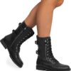 DREAM PAIRS Women's Combat Boots, Mid Calf Built-in Wallet Pocket Lace up Military Ankle Booties - Image 7