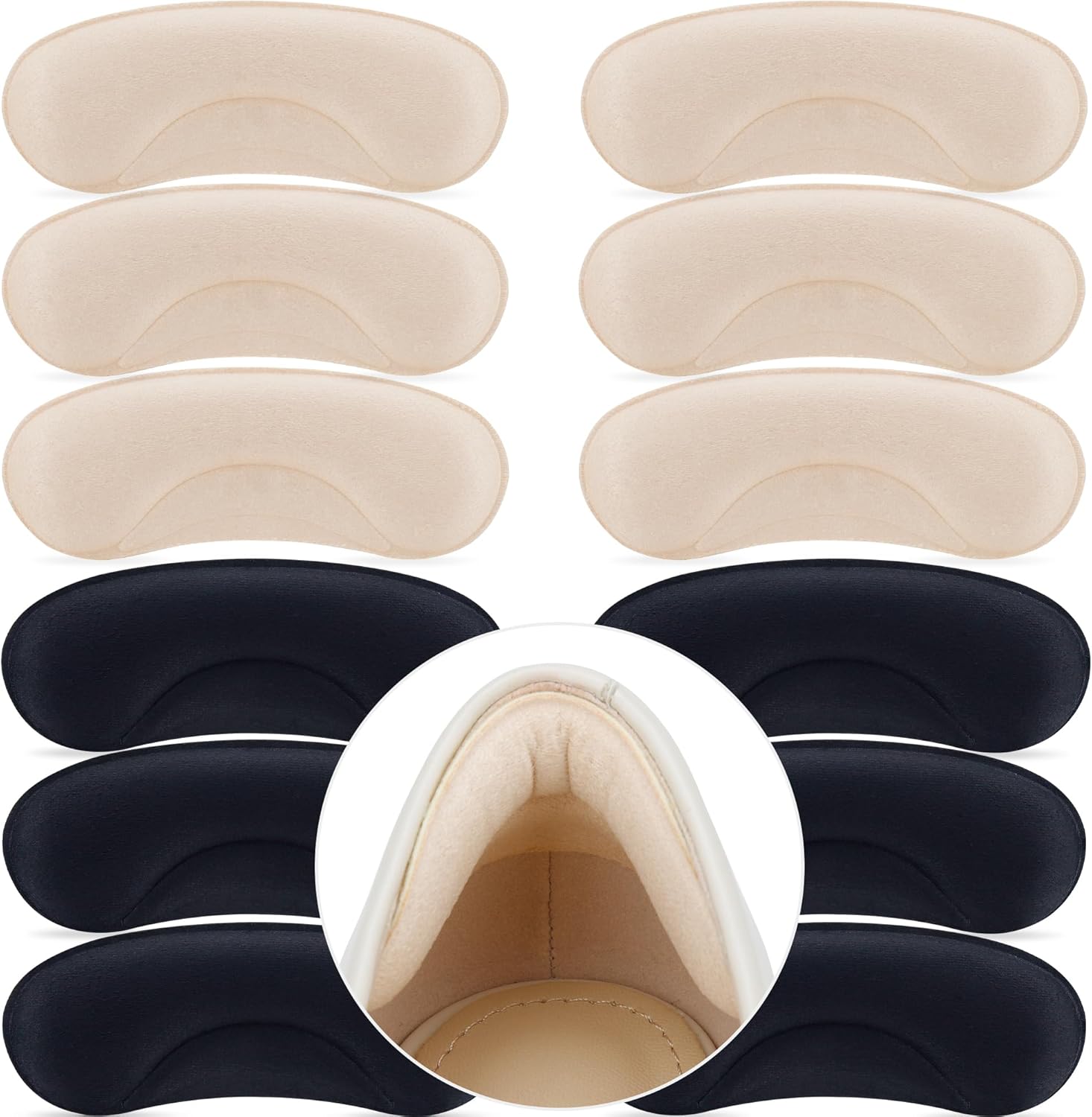 6 Pairs Heel Cushion Pads for Big Shoes Loose Shoes, Heel Protectors for Blisters Friction and Heel Pain, Anti-Slip Heel Grips to Make Shoes Fit Tighter - Image 2