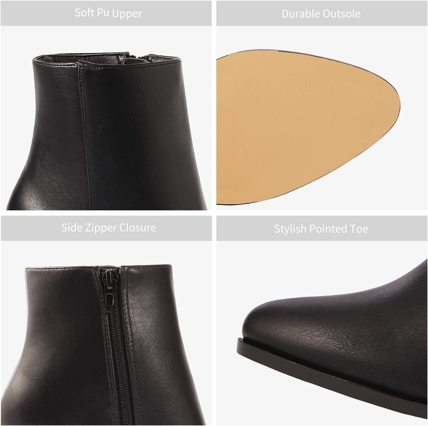 DREAM PAIRS Women's Ankle Boots Chunky Block Heel Booties - Image 4