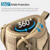 FREE SOLDIER Men's Waterproof Hiking Boots Mens Lightweight Outdoor Mid Trekking Climbing Boots for Men - Image 6